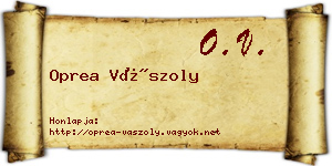 Oprea Vászoly névjegykártya